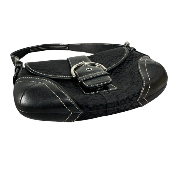 Coach 6818 SMALL Vintage Soho Black Leather and Signature C Canvas Shoulder Bag - Picture 15 of 16